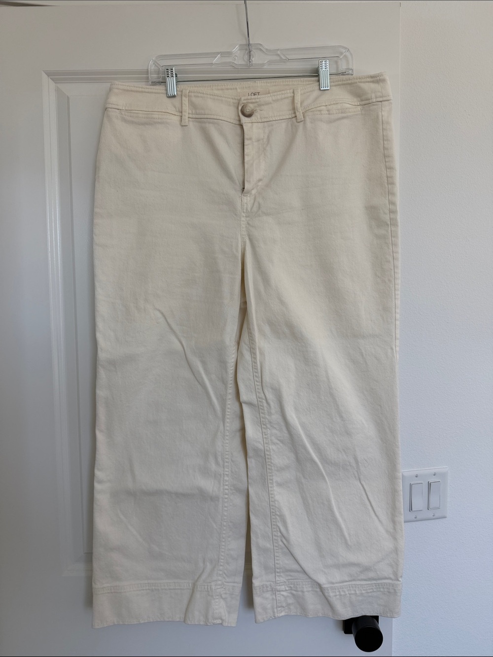 LOFT Ivory Wide-Leg Jeans